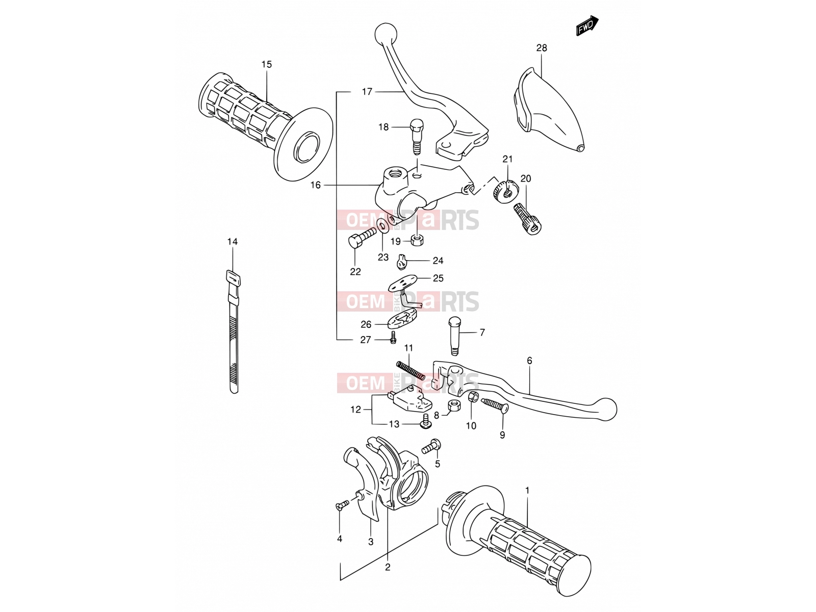 SUZUKI DR200SE K5 (2005) (E03,E28,E33) 35 - HANDLE LEVER