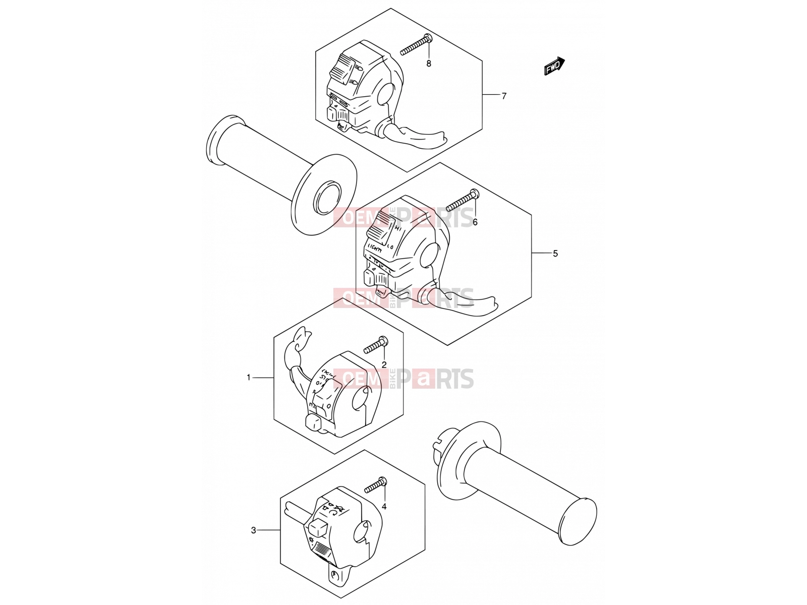 SUZUKI DR200SE K5 (2005) (E06,E24) 25 - HANDLE SWITCH