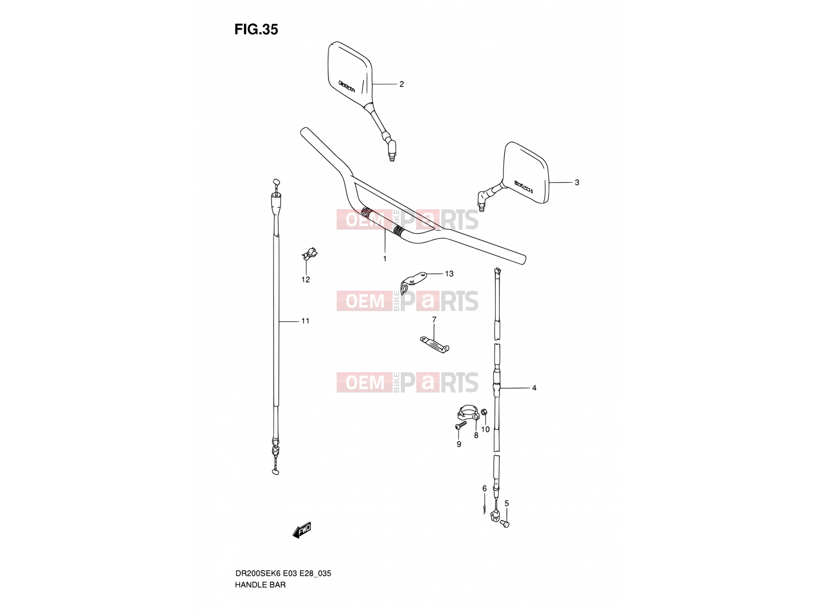 SUZUKI DR200SE K6 (2006) (E03,E28,E33) 35 - HANDLEBAR