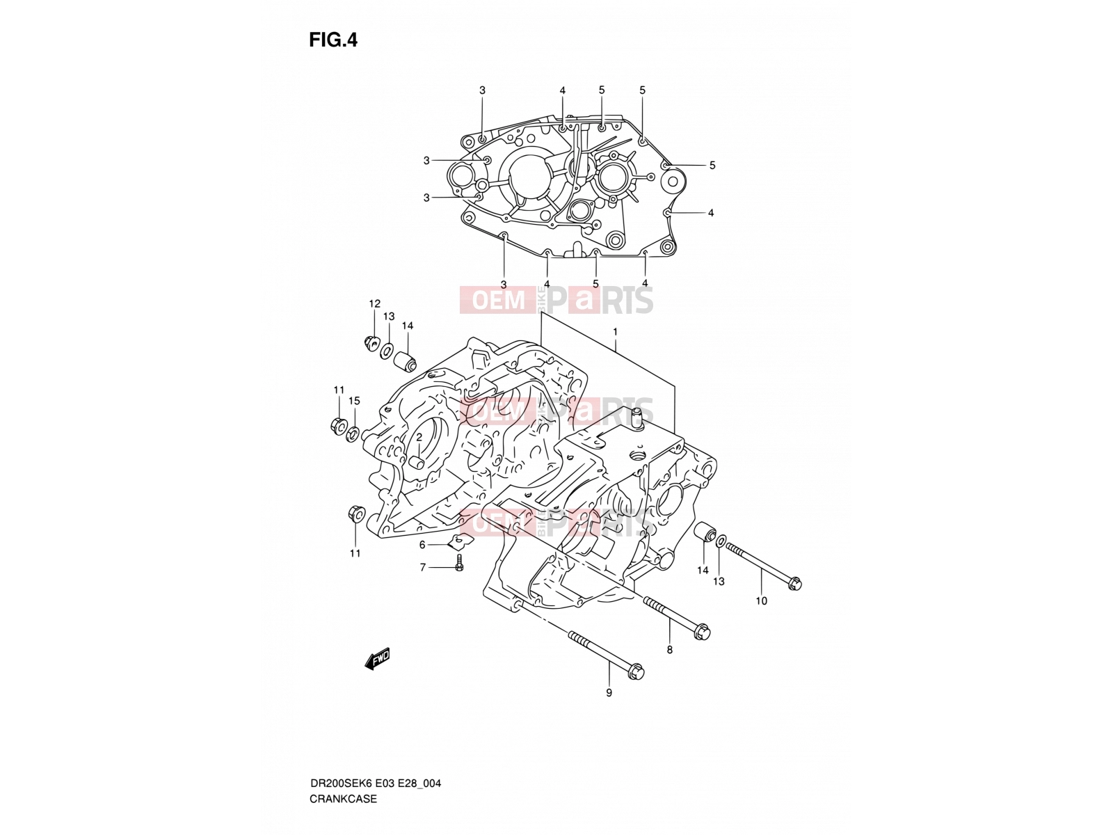SUZUKI DR200SE K7 (2007) (E03,E28,E33) 4 - CRANKCASE