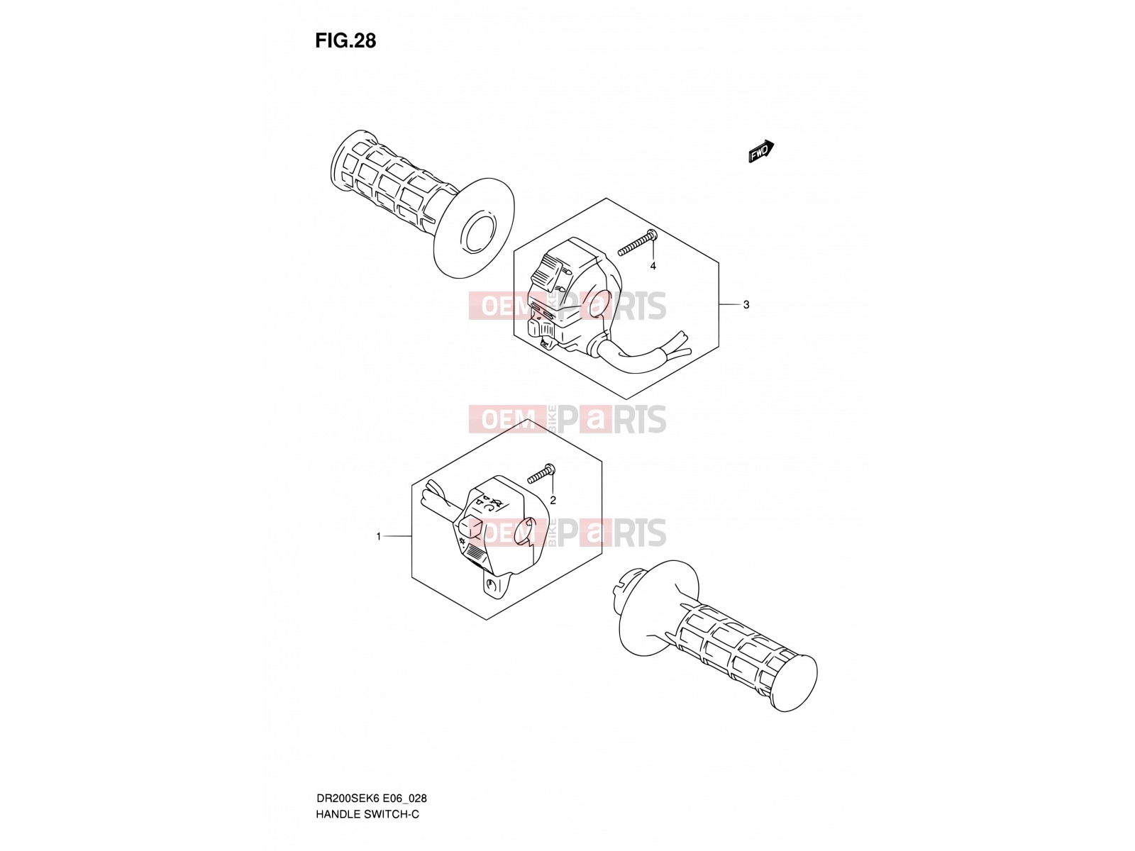 SUZUKI DR200SE K7 (2007) (E06,E24) 28 - HANDLE SWITCH