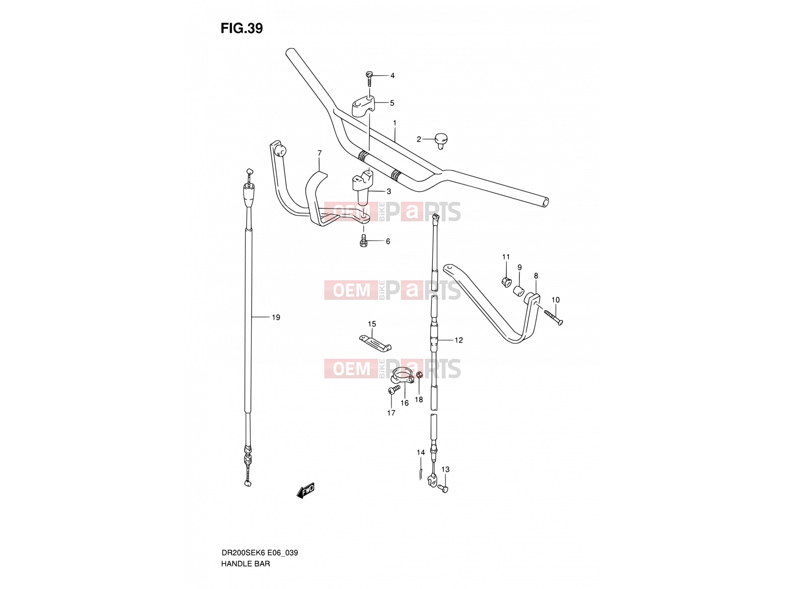SUZUKI DR200SE K7 (2007) (E06,E24) 39 - HANDLE BAR (E24)