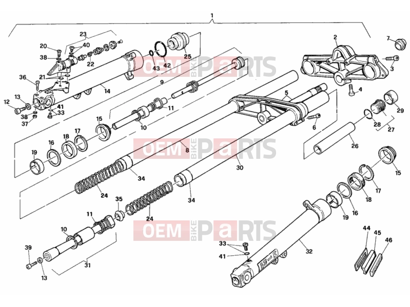 DUCATI 1991 907 I.E. FRONT FORK » FRONT SUSPENSION