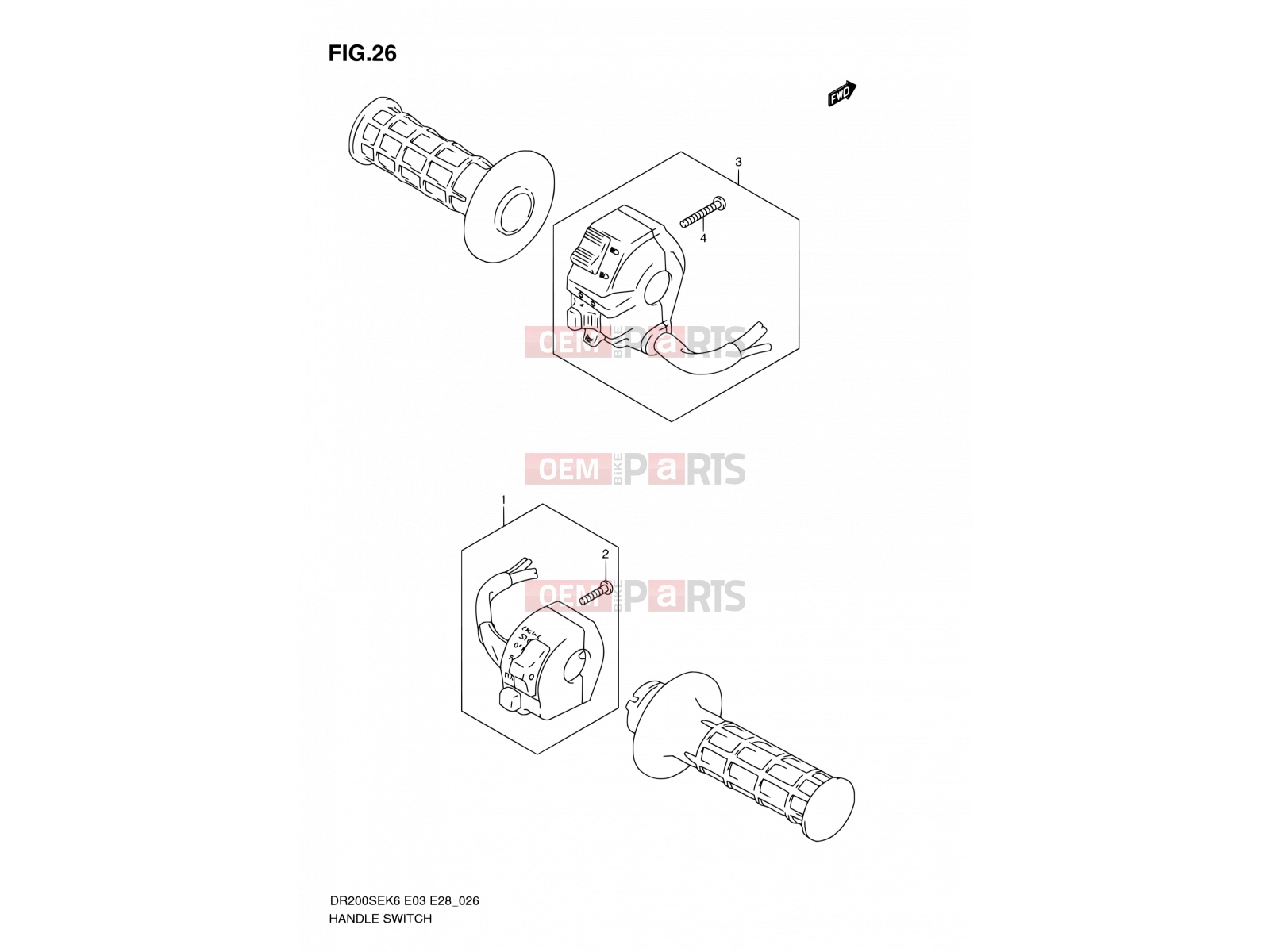 SUZUKI DR200SE L0 (2010) (E03,E28,E33) 26 - HANDLE SWITCH