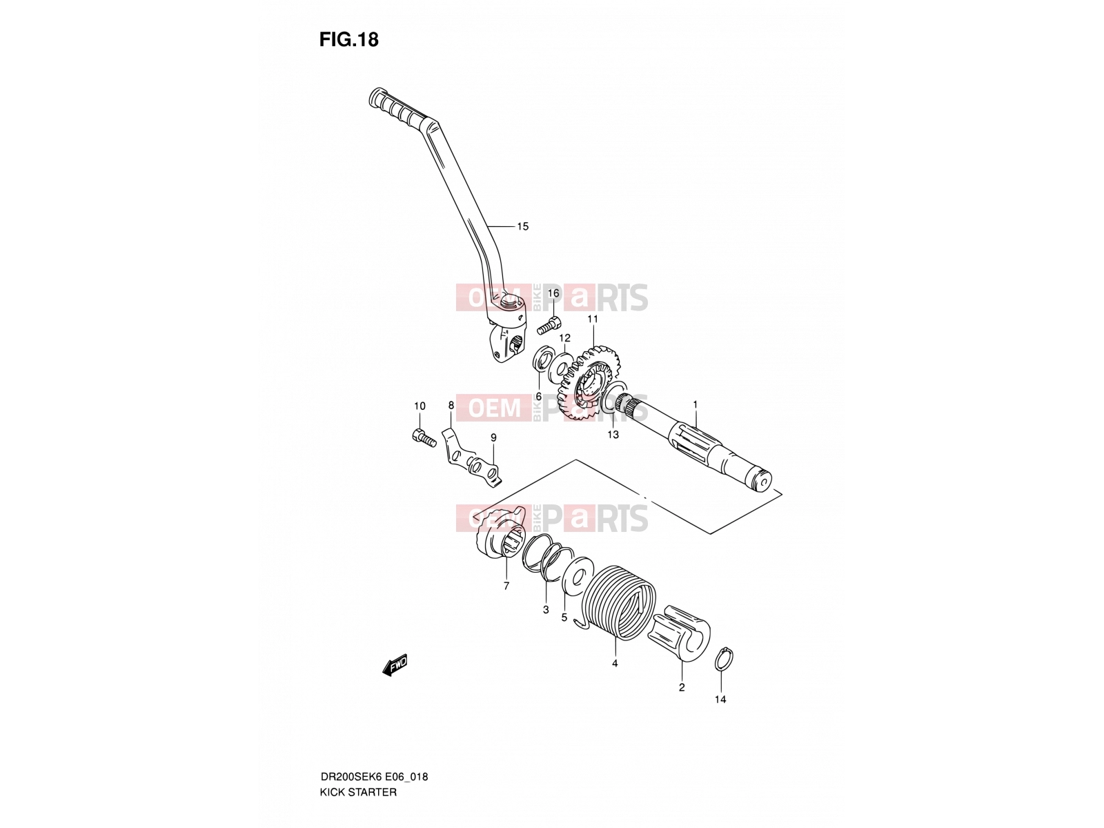 SUZUKI DR200SE L0 (2010) (E06,E24) 18 - KICK STARTER