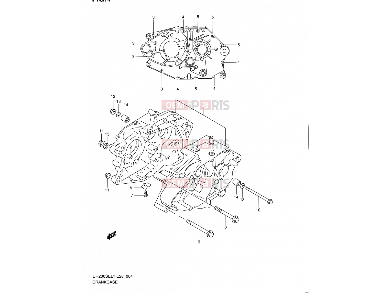SUZUKI DR200SE L1 (2011) (E03,E28,E33) 4 - CRANKCASE