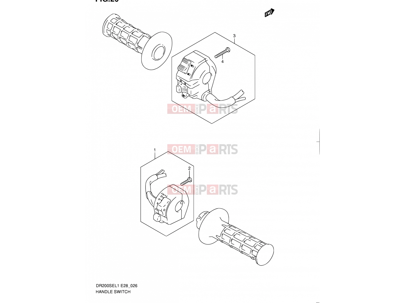 SUZUKI DR200SE L1 (2011) (E03,E28,E33) 26 - HANDLE SWITCH