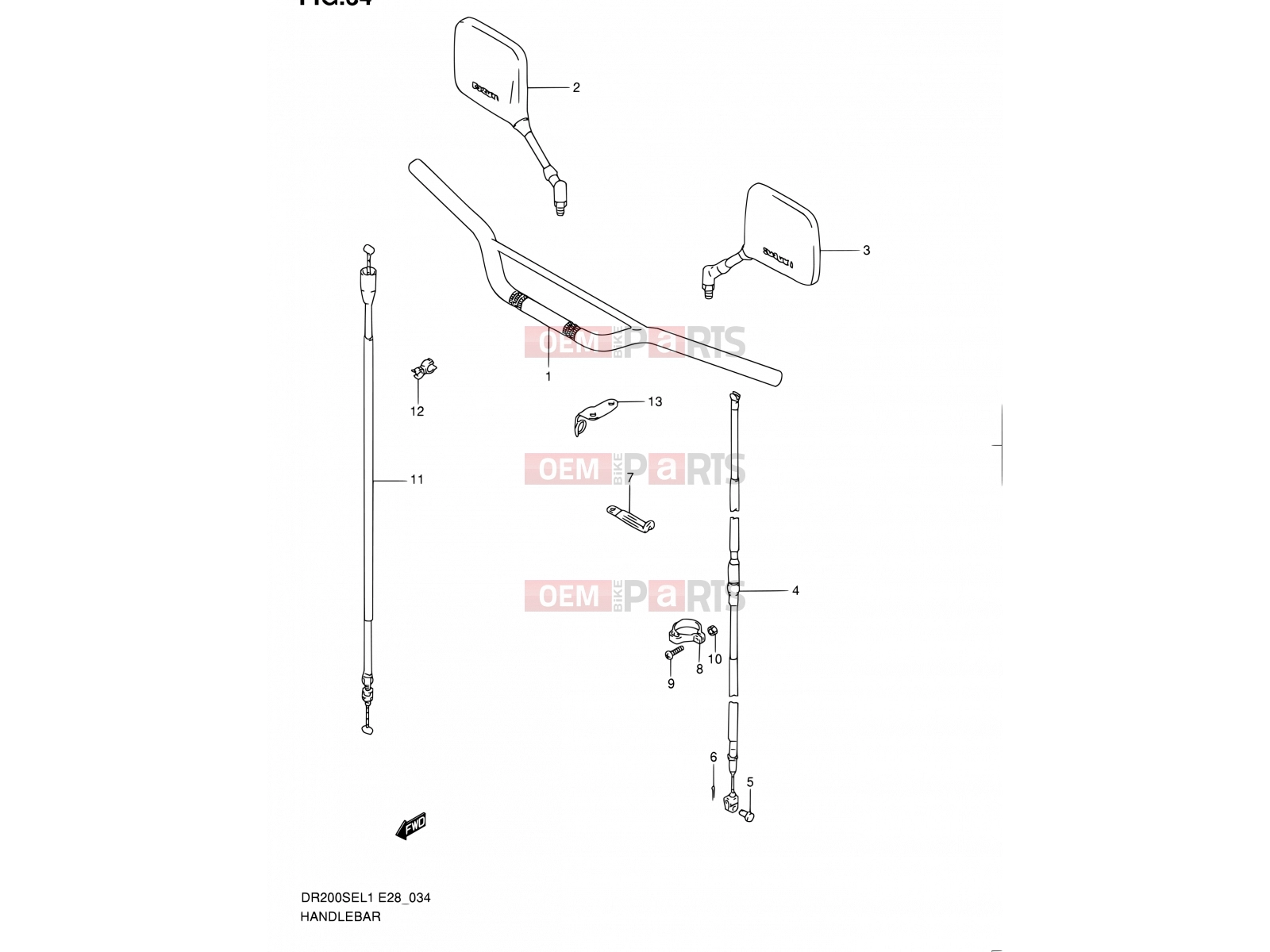 SUZUKI DR200SE L1 (2011) (E03,E28,E33) 34 - HANDLEBAR