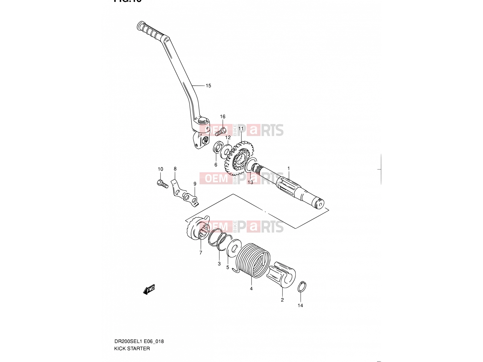 SUZUKI DR200SE L1 (2011) (E06,E24) 18 - KICK STARTER