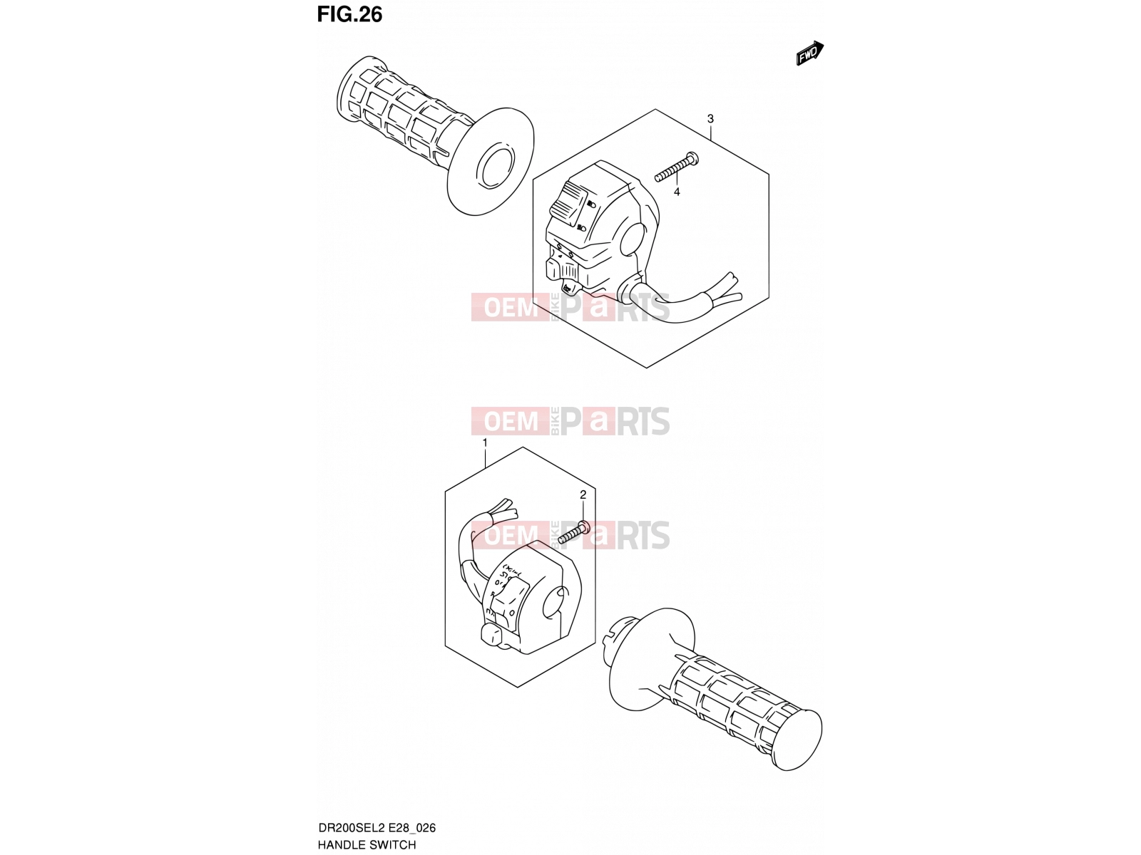 SUZUKI DR200SE L2 (2012) (E03,E28,E33) 26 - HANDLE SWITCH