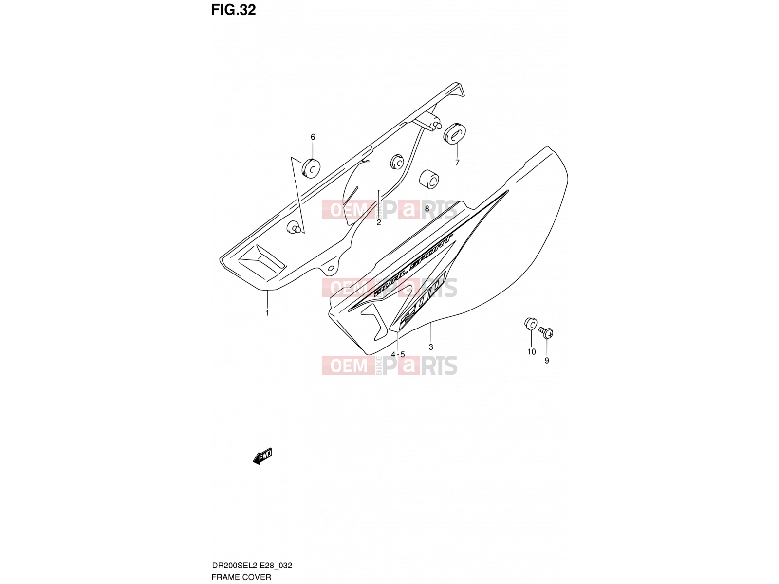 SUZUKI DR200SE L2 (2012) (E03,E28,E33) 32 - FRAME COVER