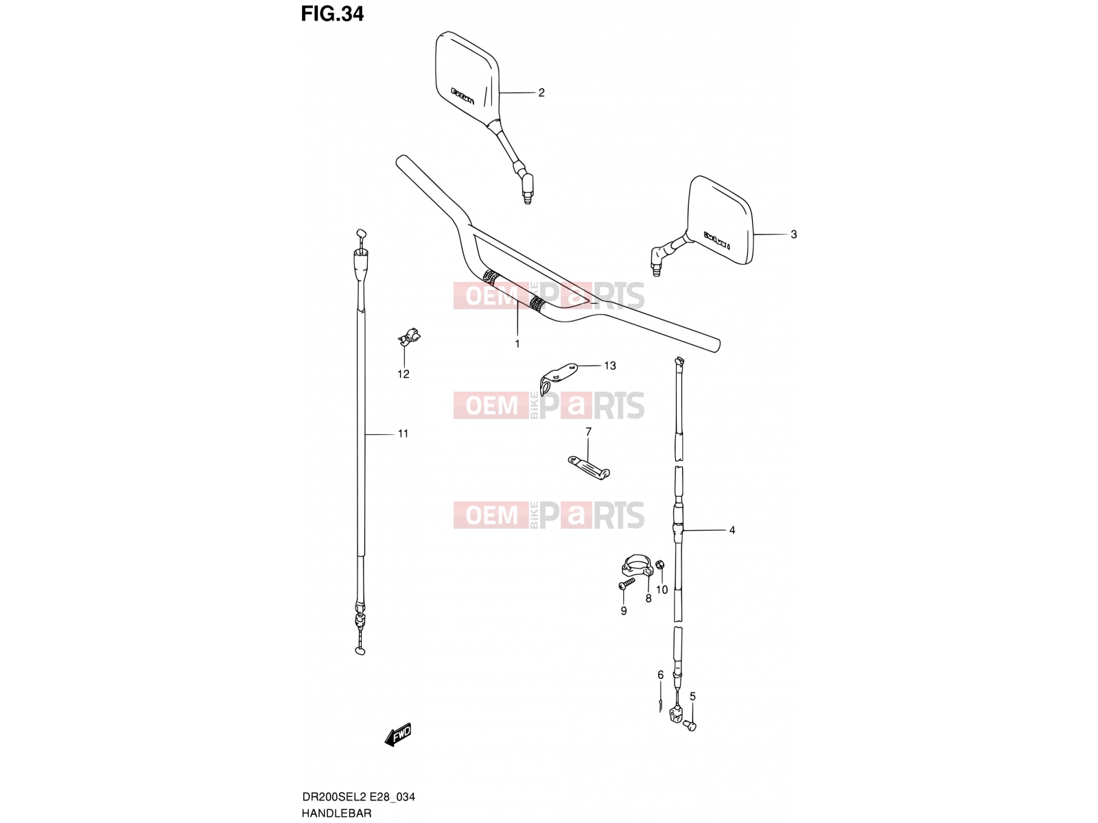 SUZUKI DR200SE L2 (2012) (E03,E28,E33) 34 - HANDLEBAR