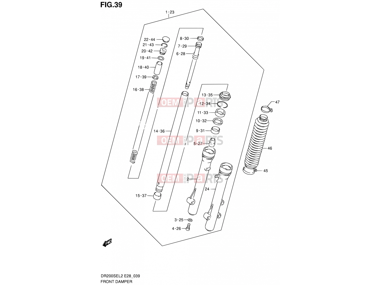 SUZUKI DR200SE L2 (2012) (E03,E28,E33) 39 - FRONT DAMPER