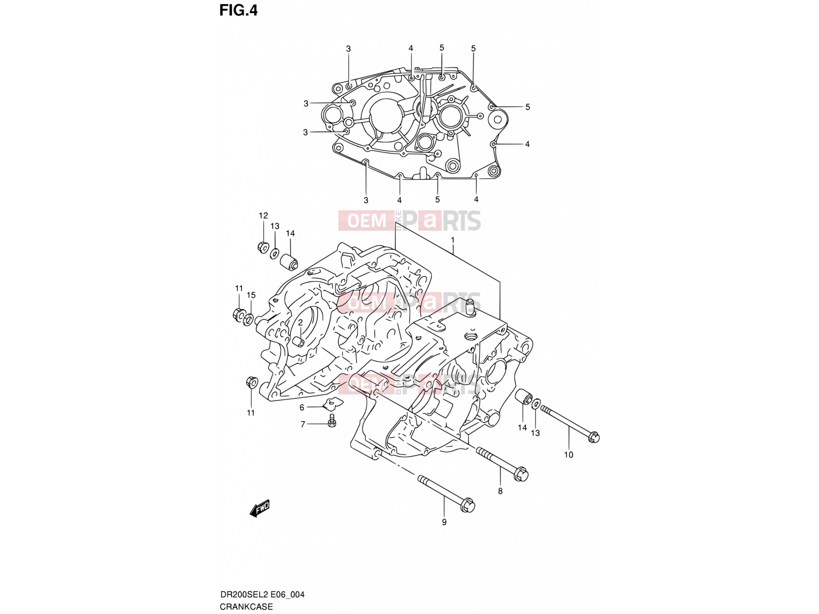 SUZUKI DR200SE L2 (2012) (E06) 4 - CRANKCASE