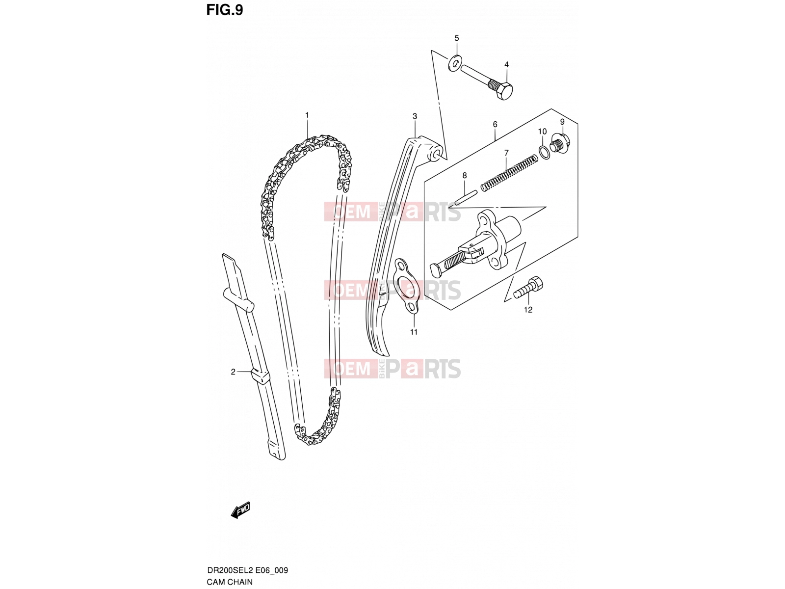SUZUKI DR200SE L2 (2012) (E06) 9 - CAM CHAIN