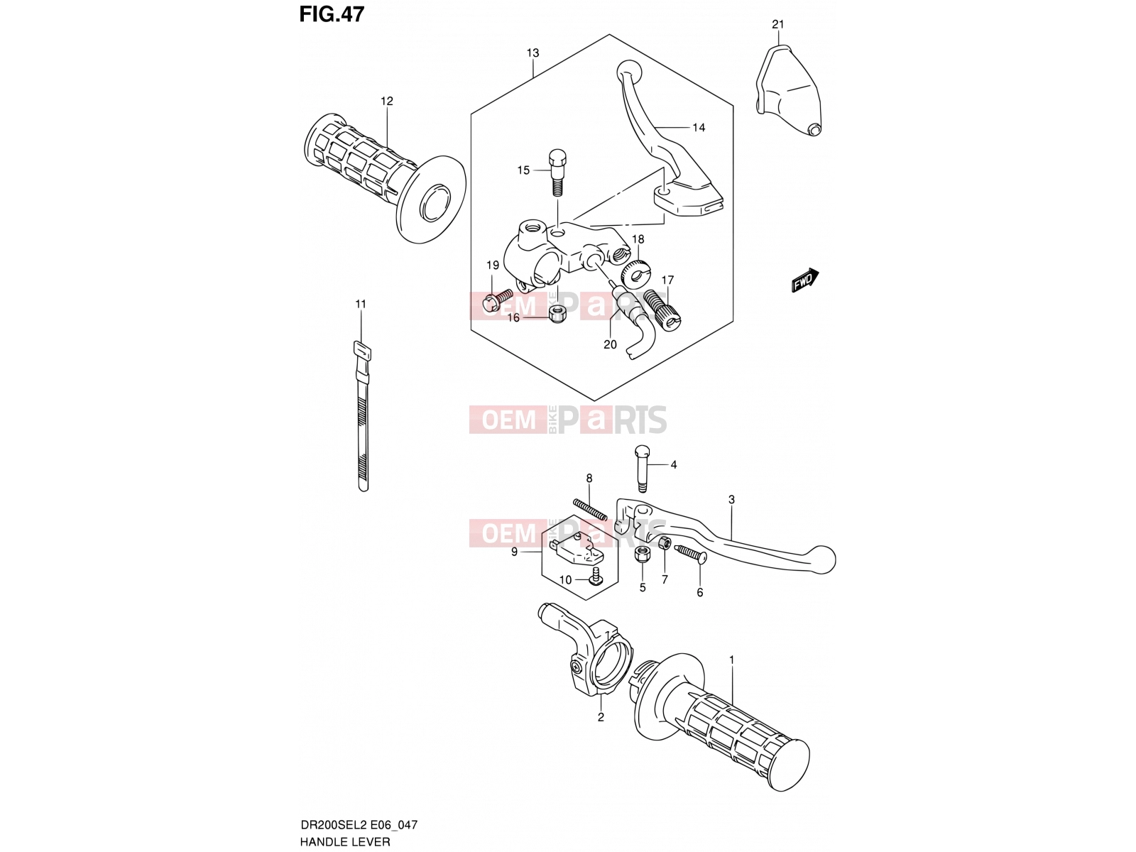 SUZUKI DR200SE L2 (2012) (E06) 47 - HANDLE LEVER (DR200SEL2 E06)