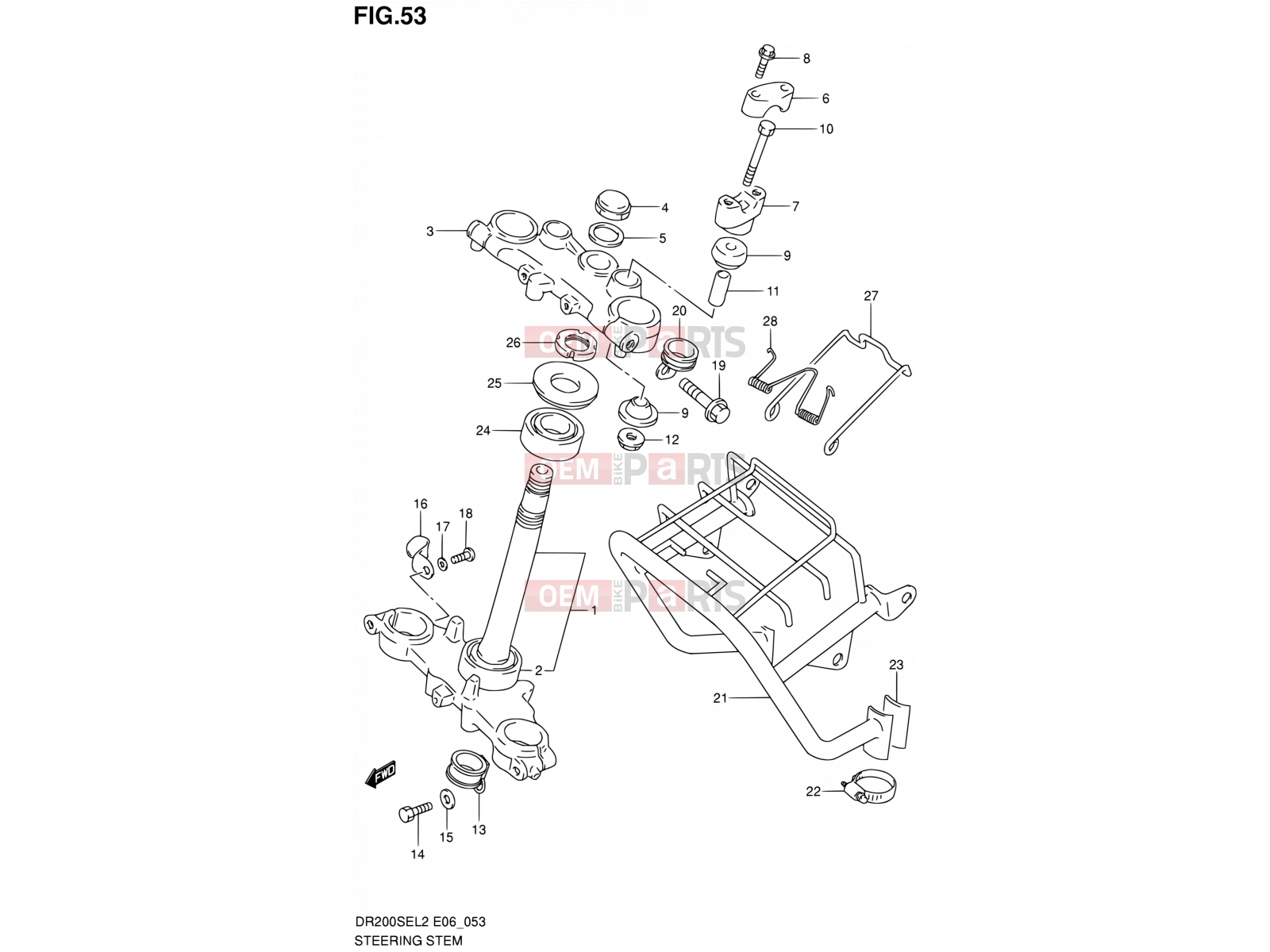 SUZUKI DR200SE L2 (2012) (E06) 53 - STEERING STEM (DR200SEL2 E06)