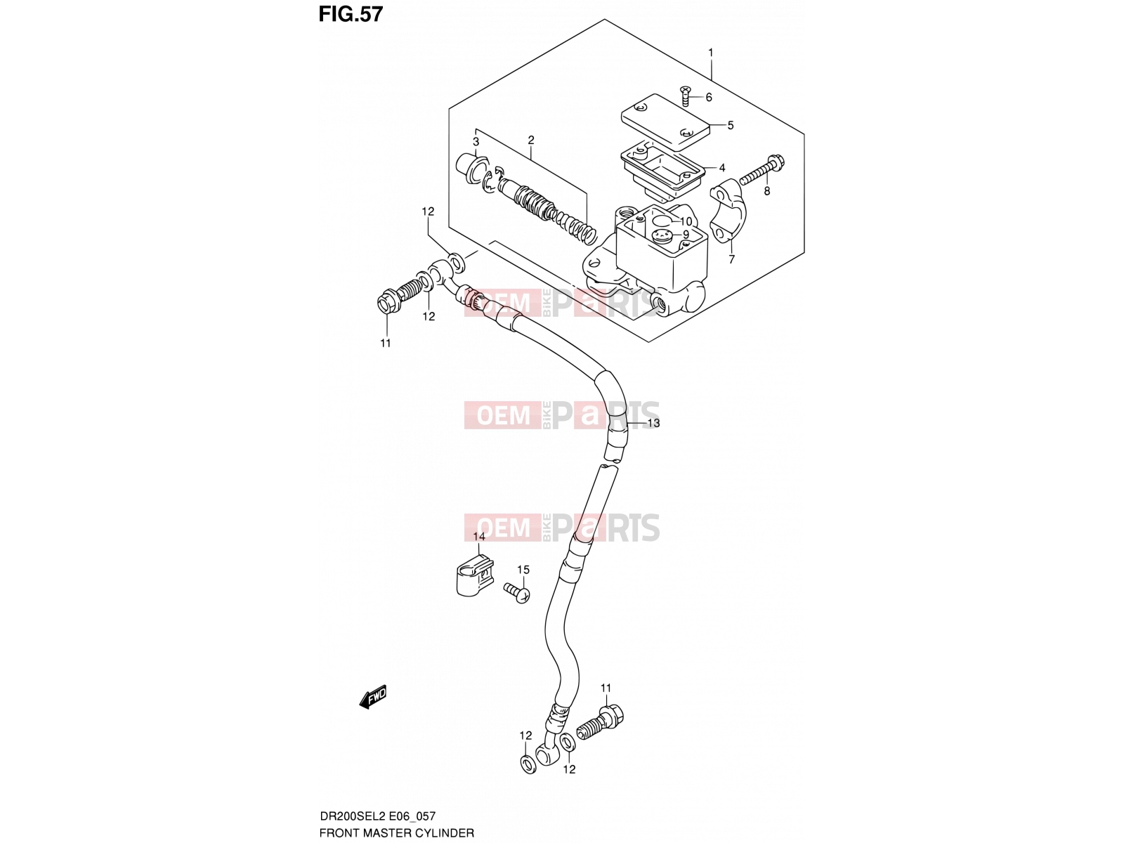 SUZUKI DR200SE L2 (2012) (E06) 57 - FRONT MASTER CYLINDER (DR200SEL2 E06)