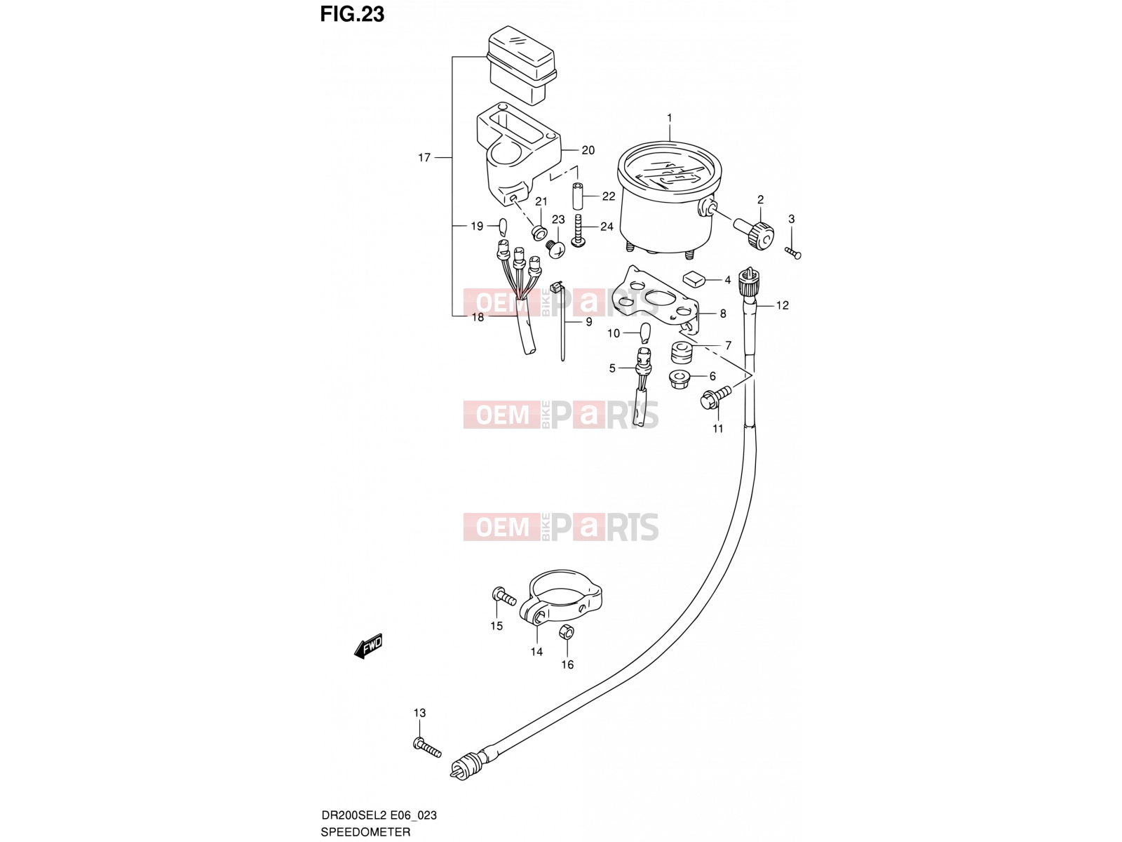 SUZUKI DR200SE L2 (2012) (E24) 23 - SPEEDOMETER