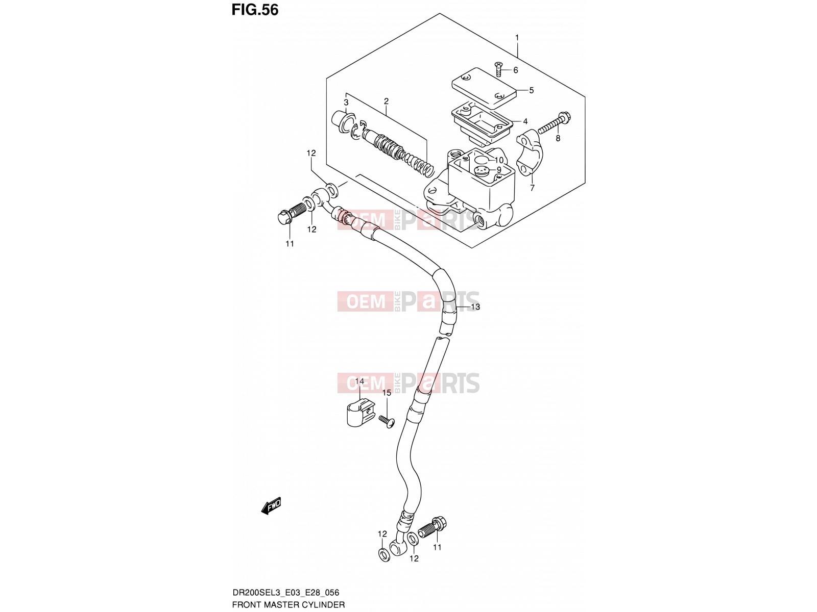 SUZUKI DR200SE L3 (2013) (E03,E28,E33) 56 - FRONT MASTER CYLINDER