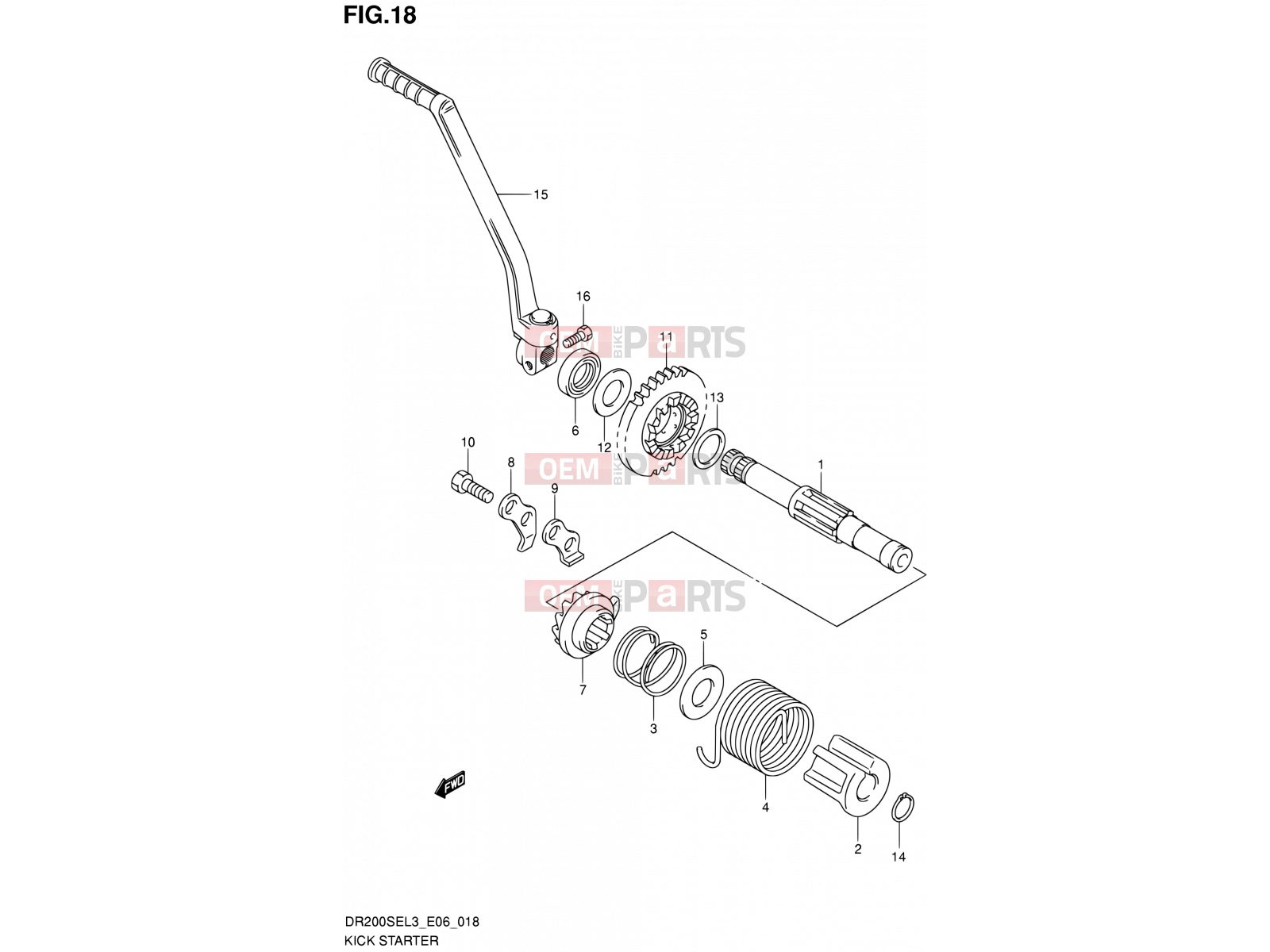 SUZUKI DR200SE L3 (2013) (E06) 18 - KICK STARTER
