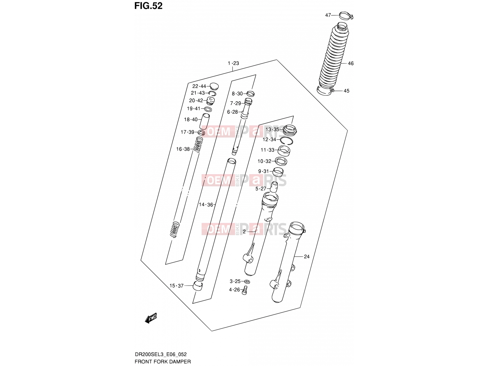 SUZUKI DR200SE L3 (2013) (E06) 52 - FRONT FORK DAMPER