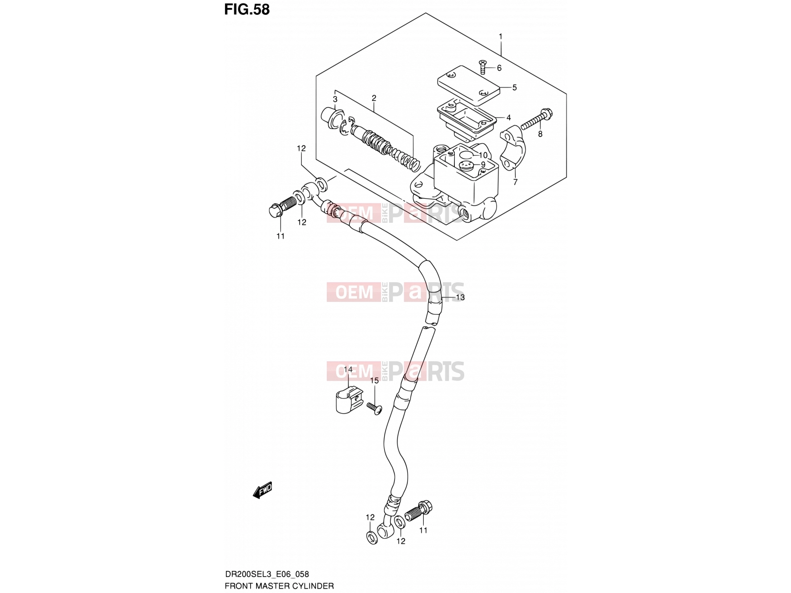 SUZUKI DR200SE L3 (2013) (E06) 58 - FRONT MASTER CYLINDER (DR200SEL3 E24)