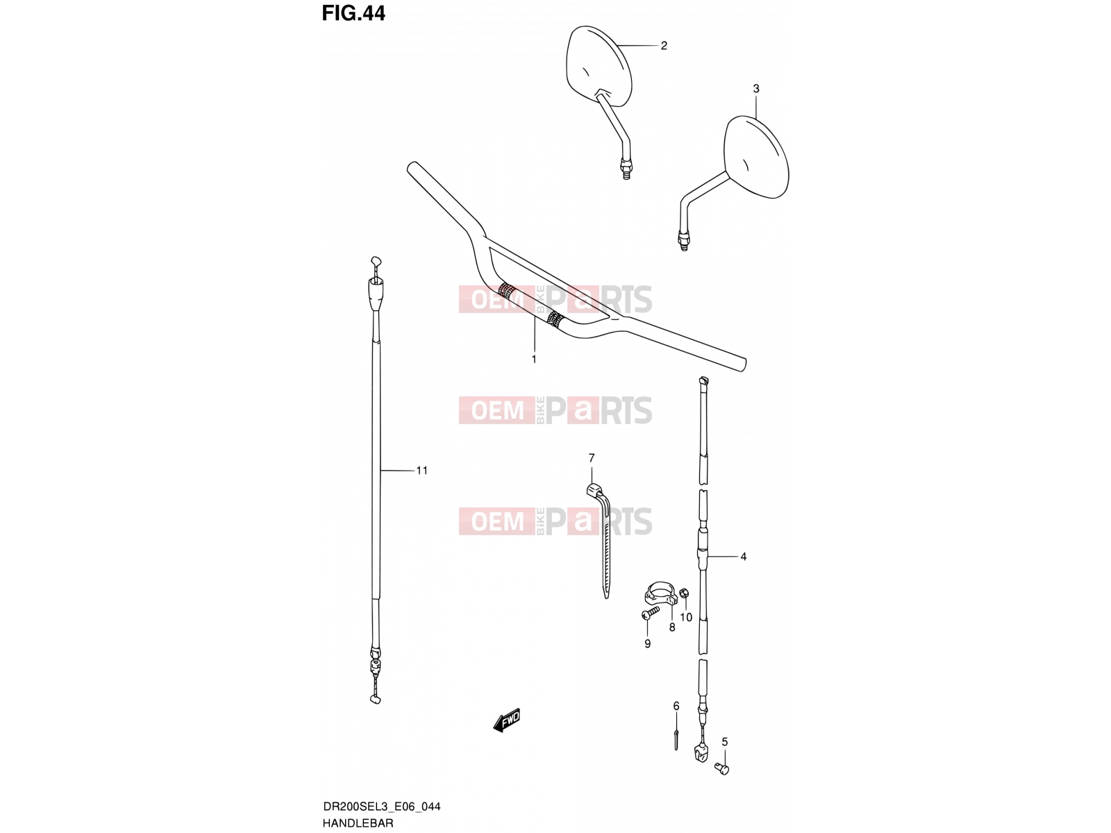 SUZUKI DR200SE L3 (2013) (E24) 44 - HANDLEBAR (DR200SEL3 E06)