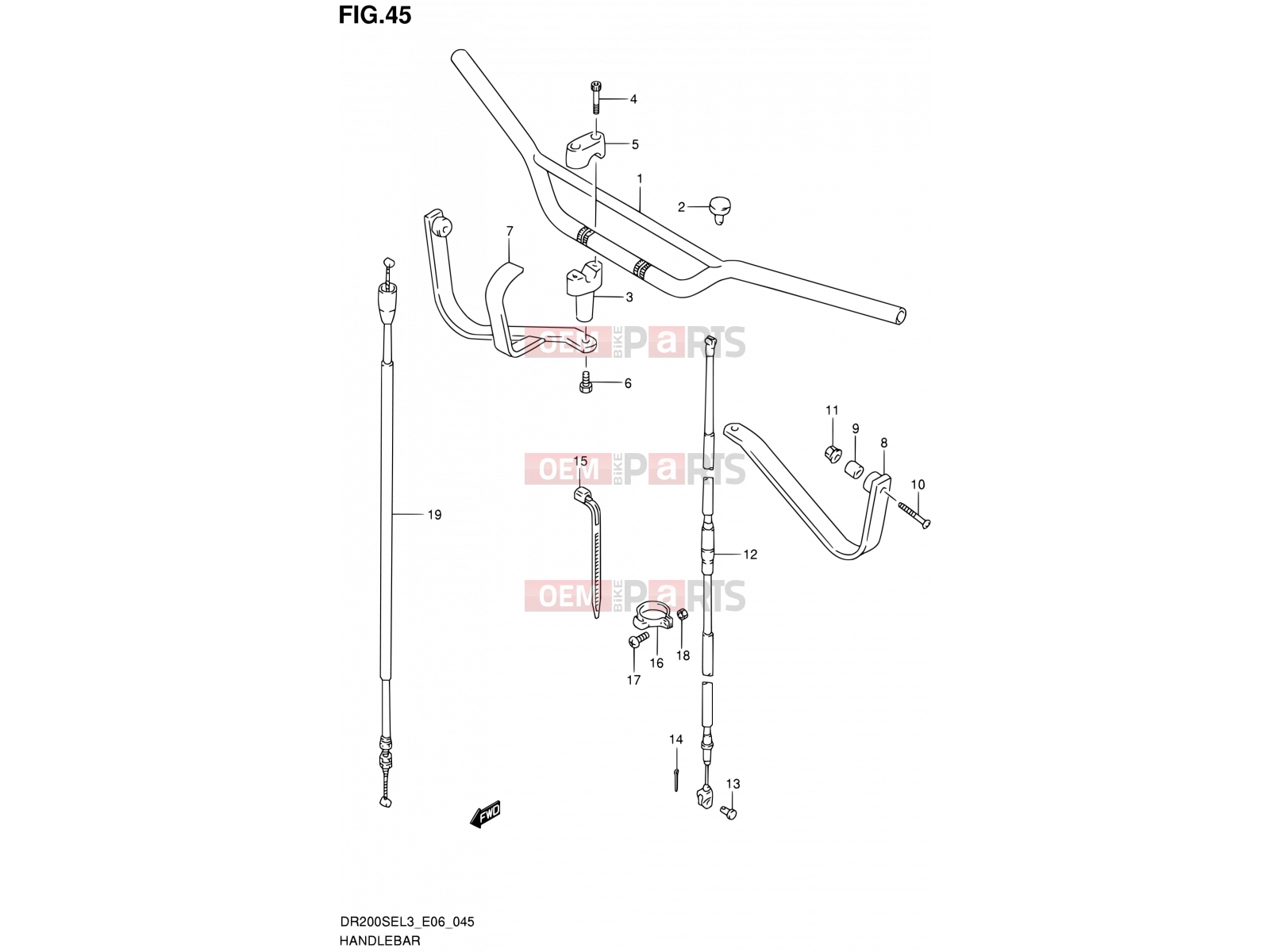 SUZUKI DR200SE L3 (2013) (E24) 45 - HANDLEBAR (DR200SEL3 E24)