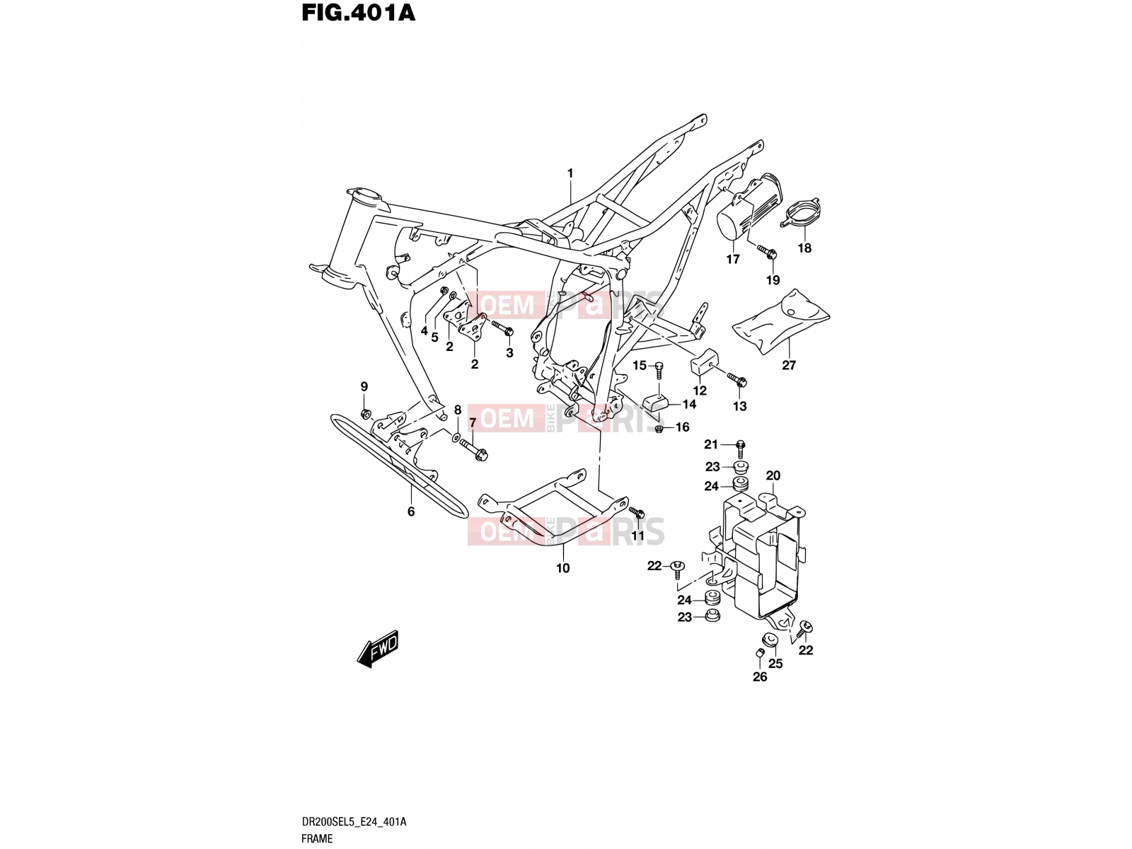 SUZUKI DR200SE L5 (2015) (E24) 401A - FRAME