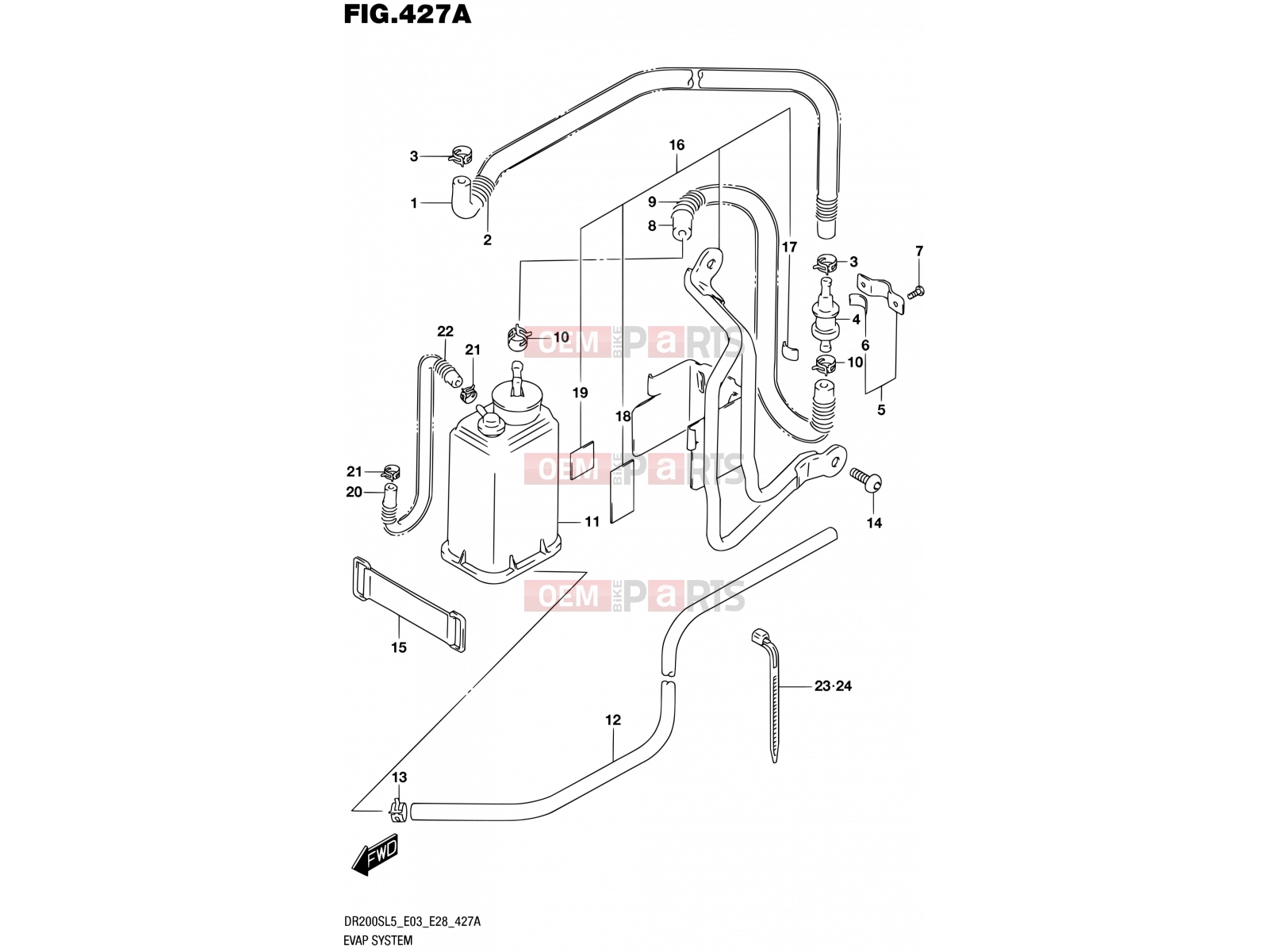 SUZUKI DR200S L5 (2015) (E03,E28,E33) 427A - EVAP SYSTEM (DR200SEL3 E33)
