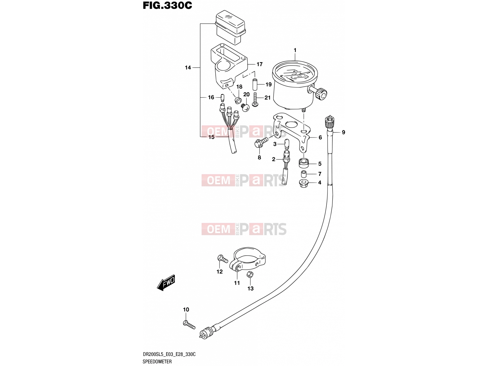 SUZUKI DR200S L5 (2015) (E03,E28,E33) 330C - SPEEDOMETER (DR200SL5 E33)