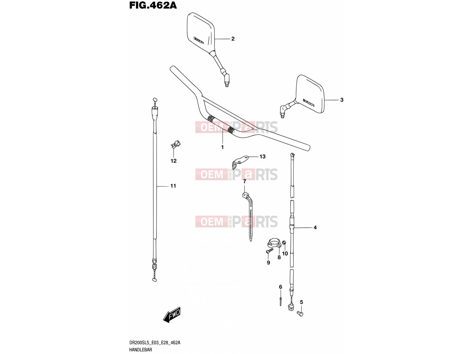 SUZUKI DR200S L5 (2015) (E03,E28,E33) 462A - HANDLEBAR