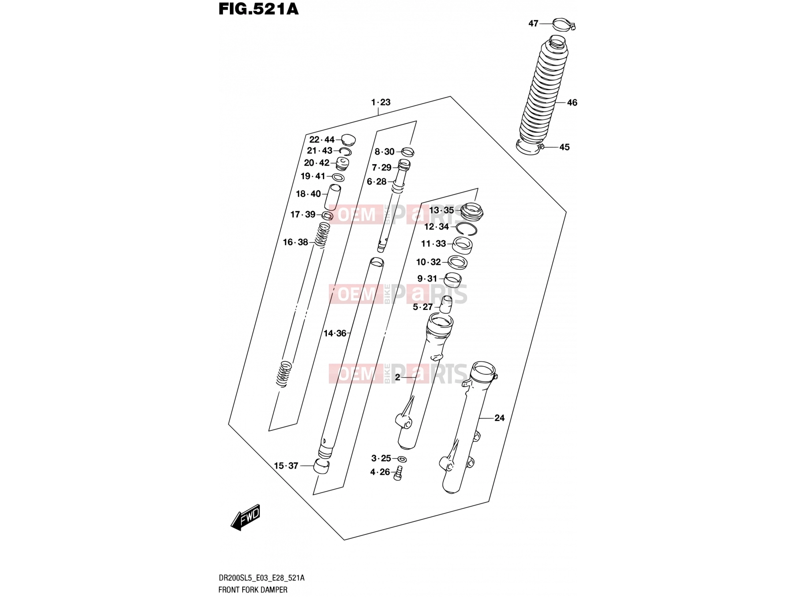 SUZUKI DR200S L5 (2015) (E03,E28,E33) 521A - FRONT FORK DAMPER