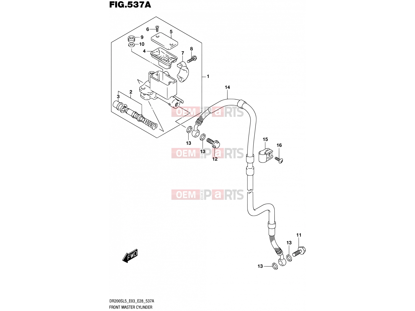 SUZUKI DR200S L5 (2015) (E03,E28,E33) 537A - FRONT MASTER CYLINDER