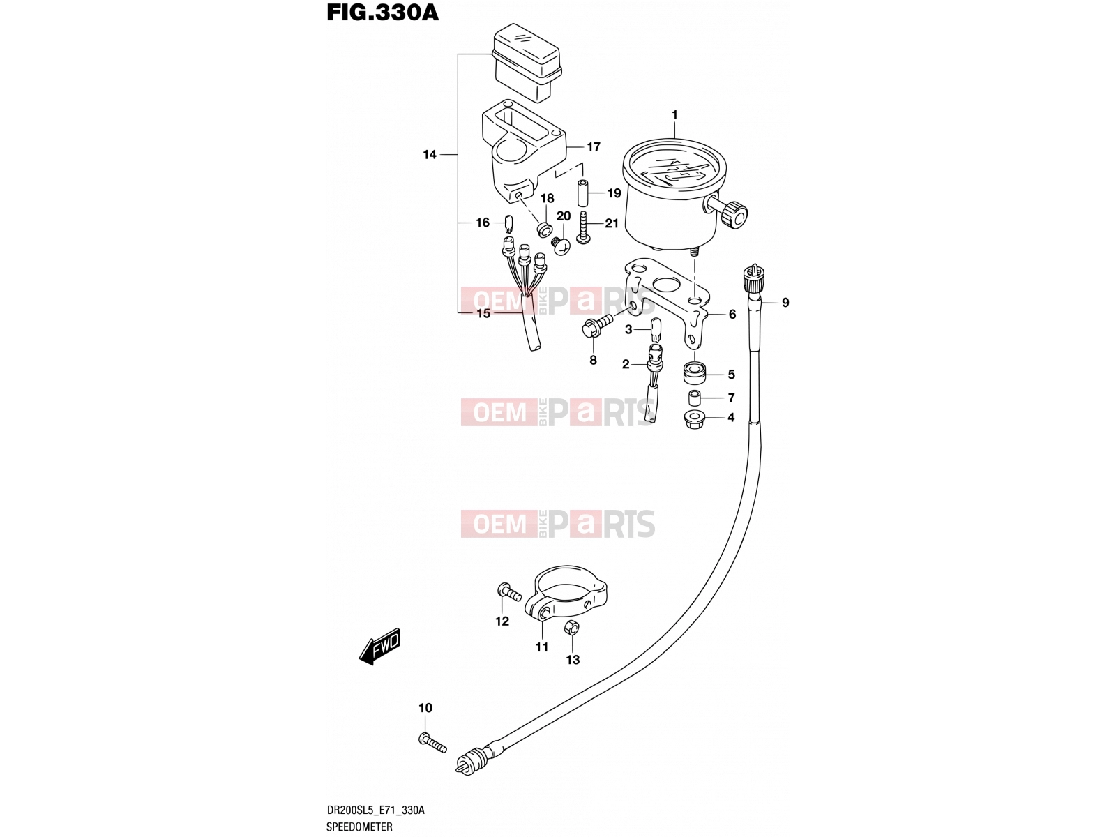 SUZUKI DR200S L5 (2015) (E71) 330A - SPEEDOMETER