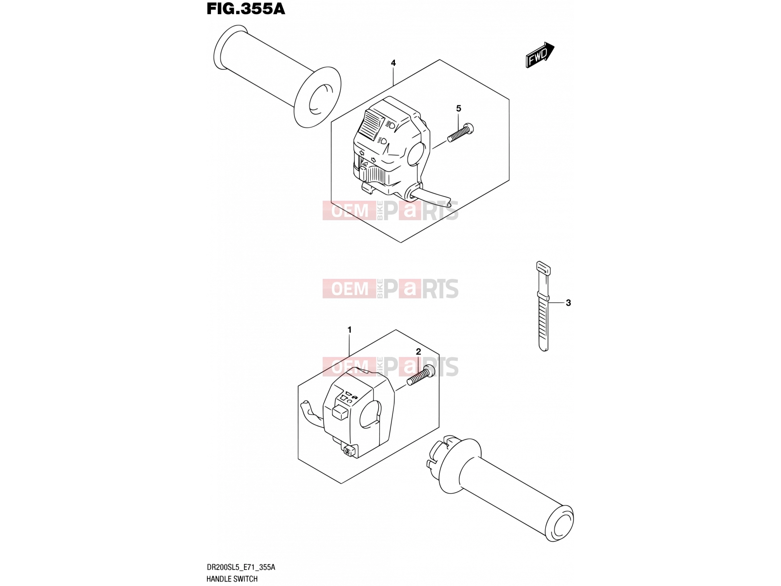 SUZUKI DR200S L5 (2015) (E71) 355A - HANDLE SWITCH