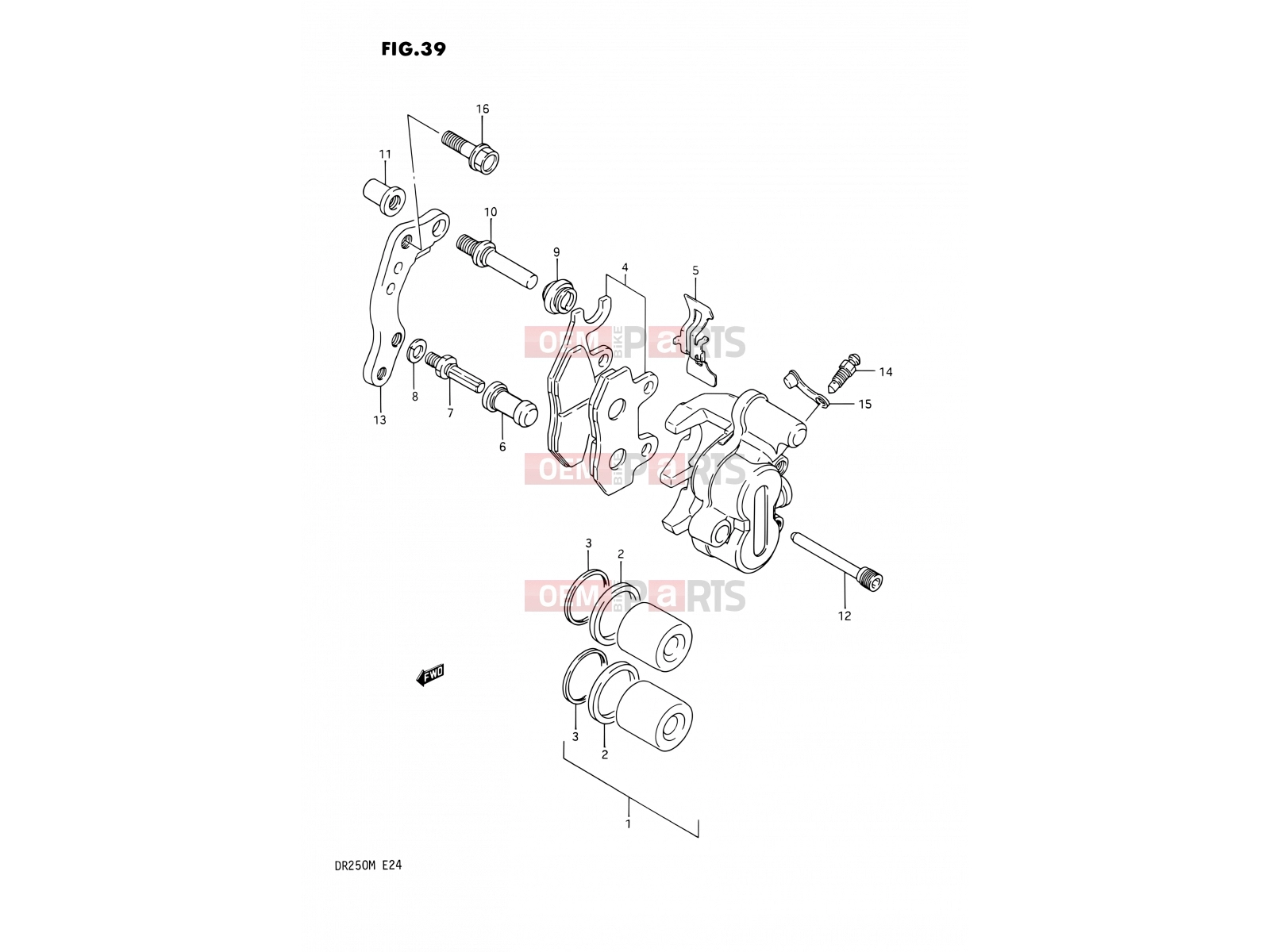 SUZUKI DR250 M (1991) 39 - FRONT CALIPER