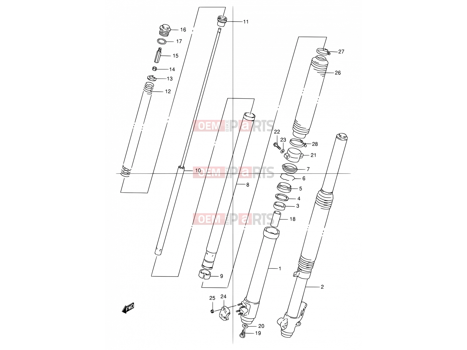 SUZUKI DR250R Y (2000) 42 - FRONT DAMPER