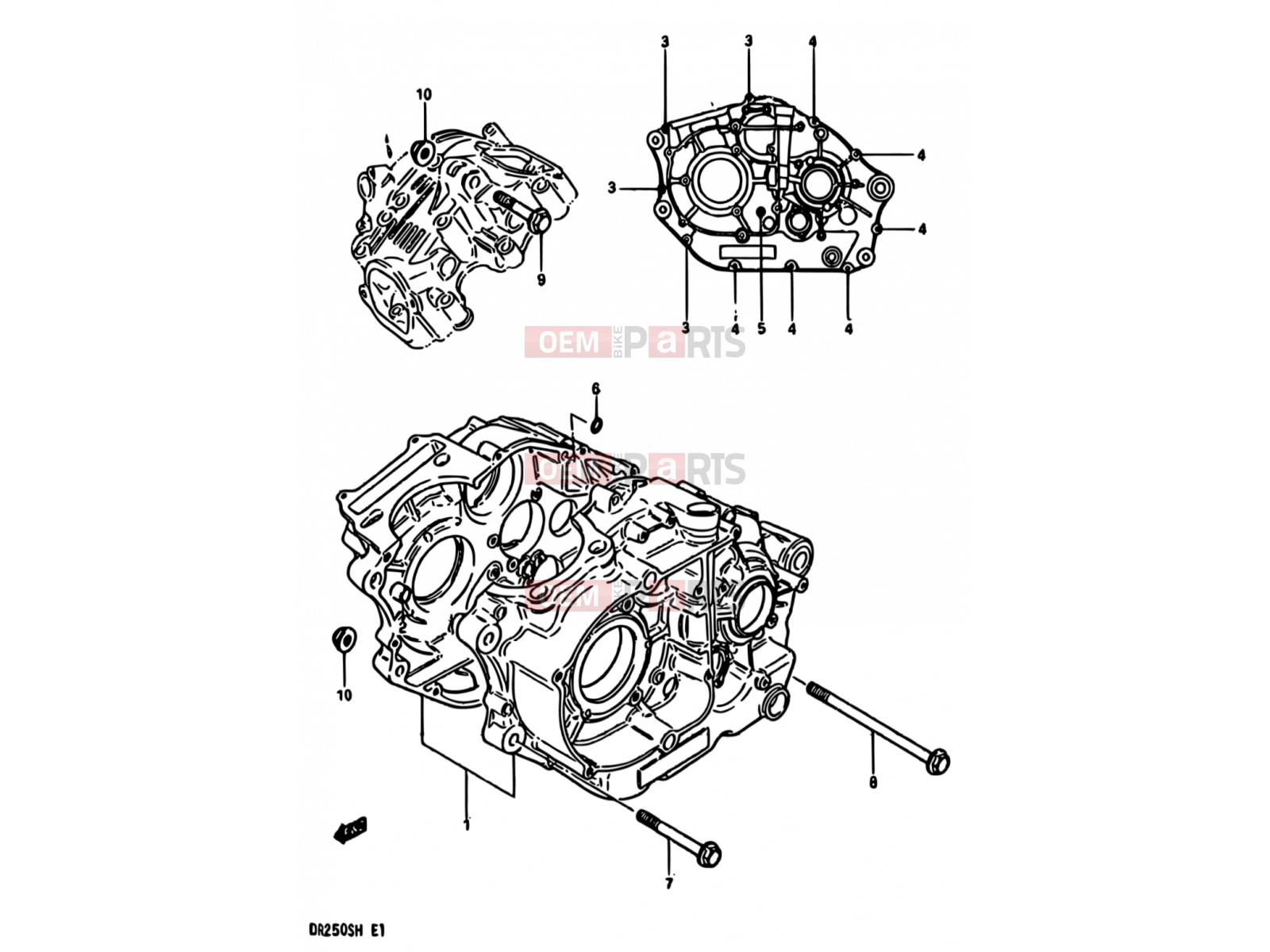 SUZUKI DR250S E (1984) 3 - CRANKCASE