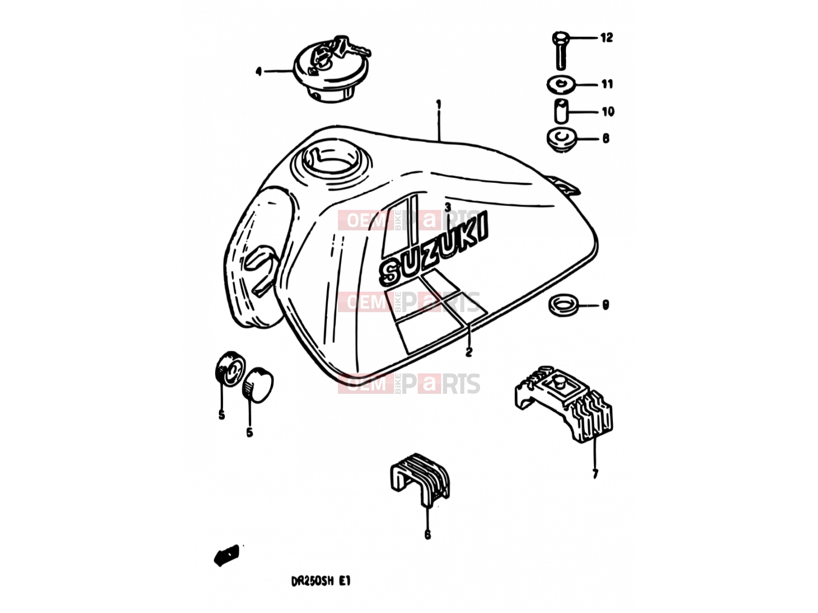 SUZUKI DR250S E (1984) 37 - FUEL TANK (MODEL E)