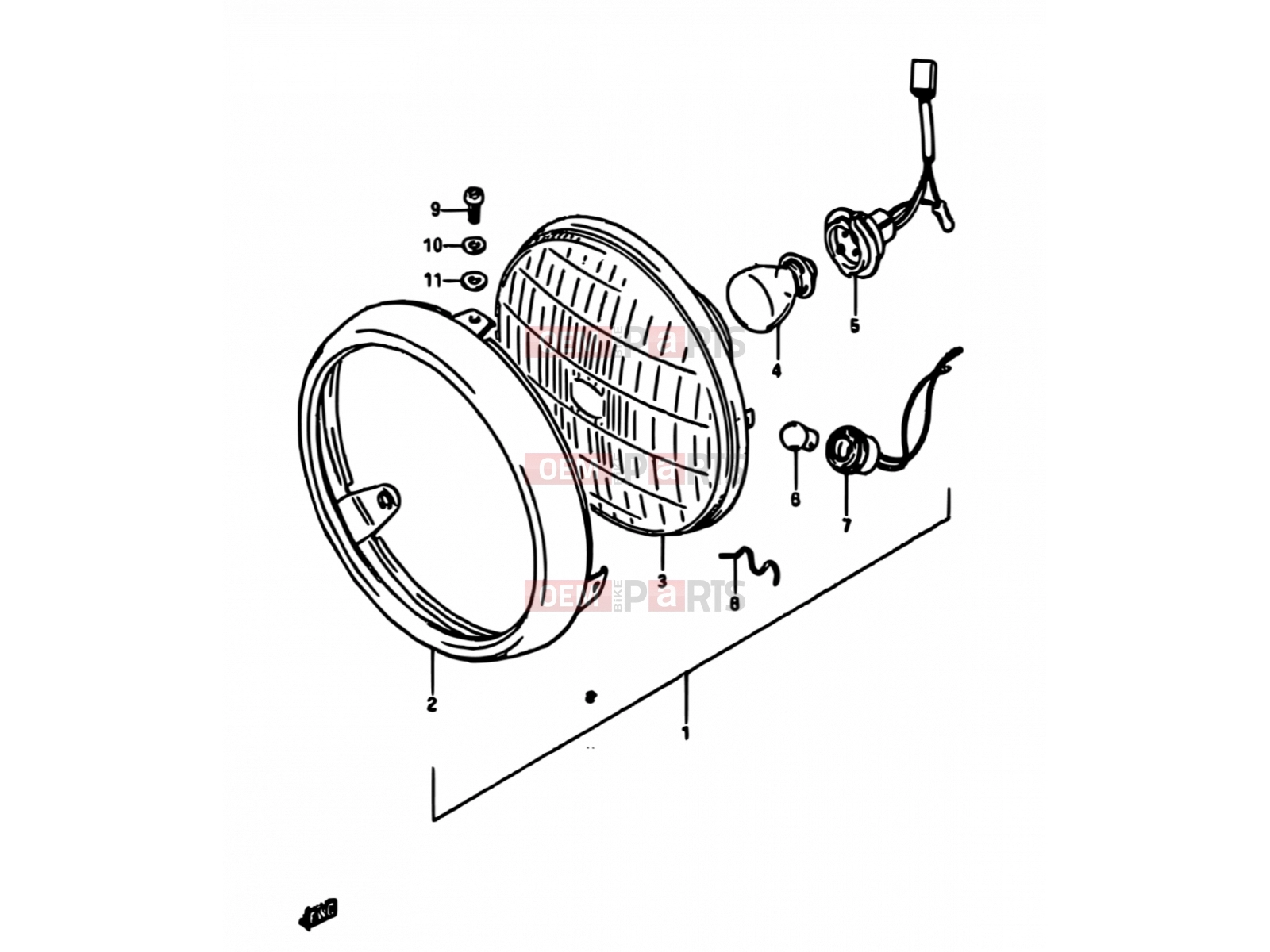 SUZUKI DR250S E (1984) 23 - HEADLAMP (E01,E02,E06,E24,E41)