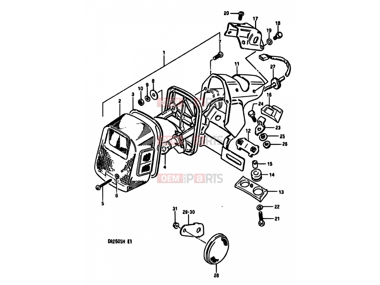 SUZUKI DR250S E (1984) 32 - REAR COMBINATION LAMP (E39)