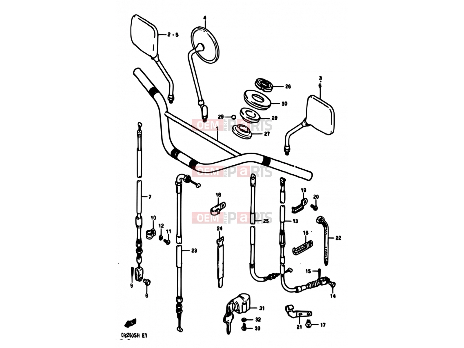 SUZUKI DR250S E (1984) 53 - HANDLEBAR