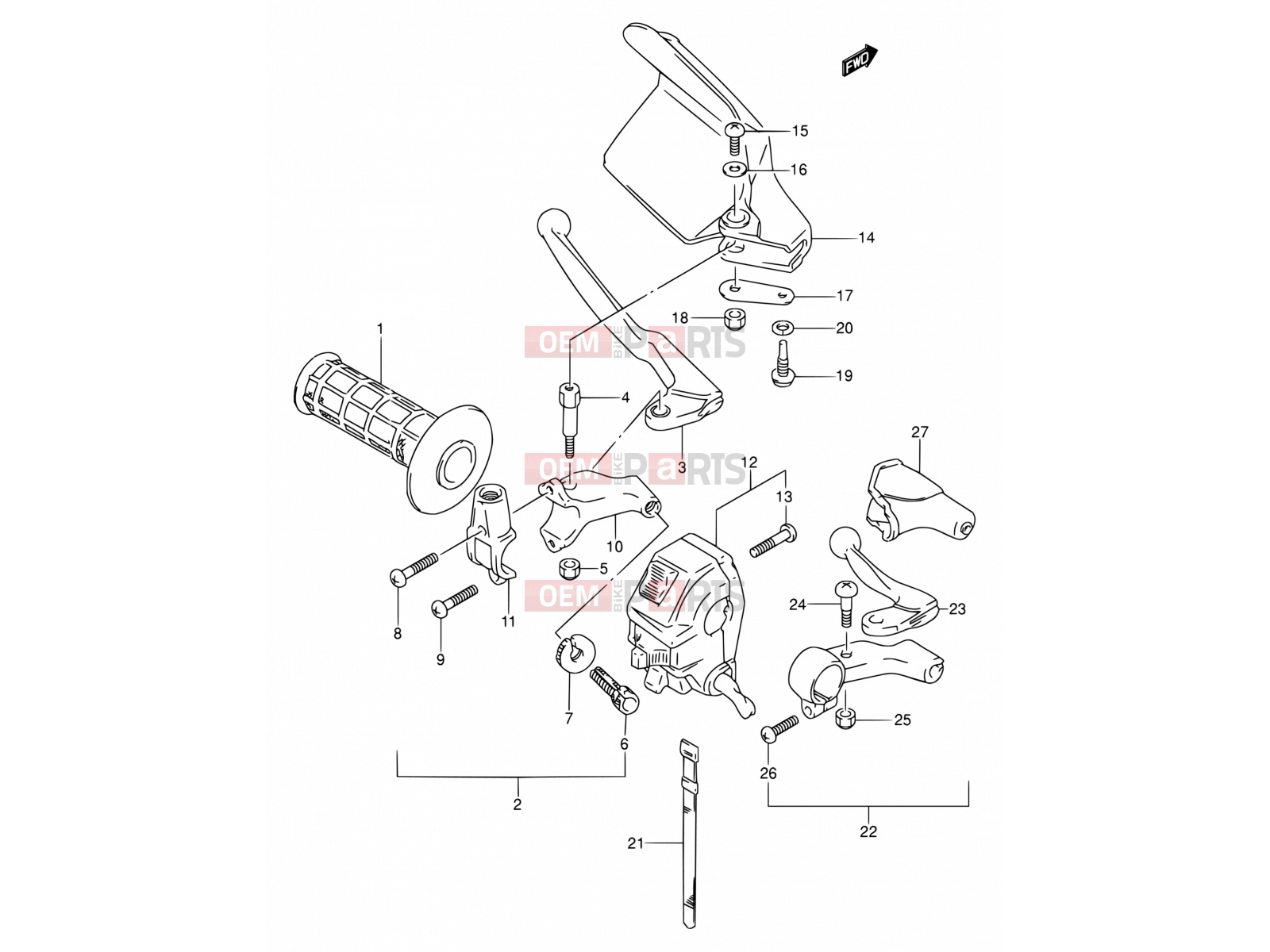 SUZUKI DR250S P (1993) 41 - LEFT HANDLE SWITCH