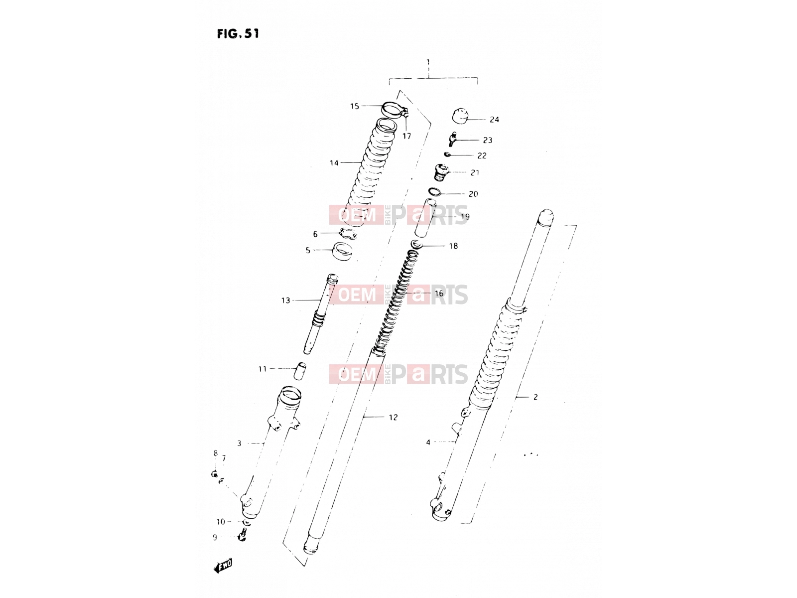 SUZUKI DR250S Z (1982) 51 - FRONT FORK