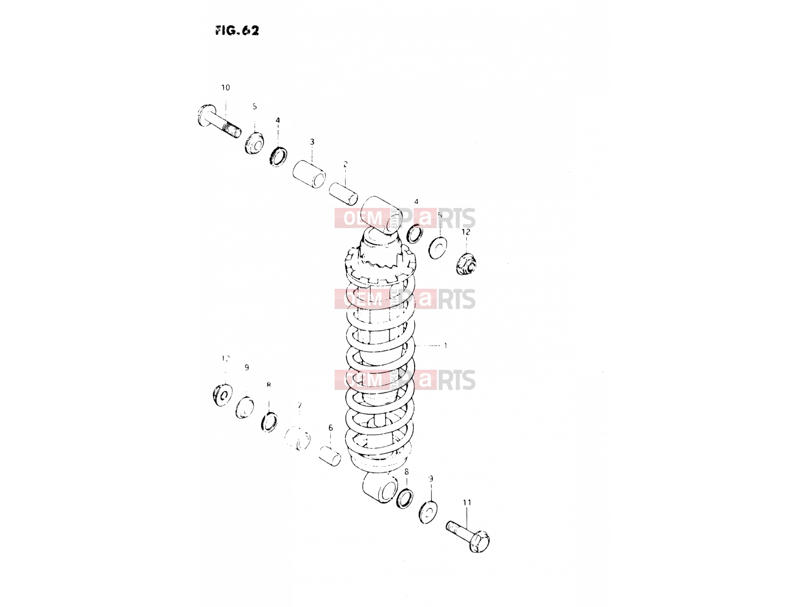 SUZUKI DR250S Z (1982) 62 - SHOCK ABSORBER (E04, E18, E22)