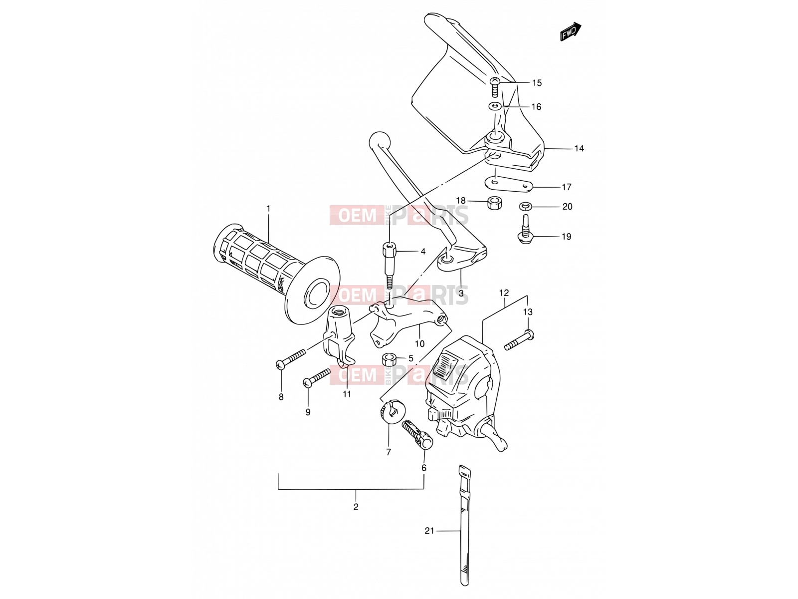 SUZUKI DR250SE S (1995) 42 - LEFT HANDLE SWITCH