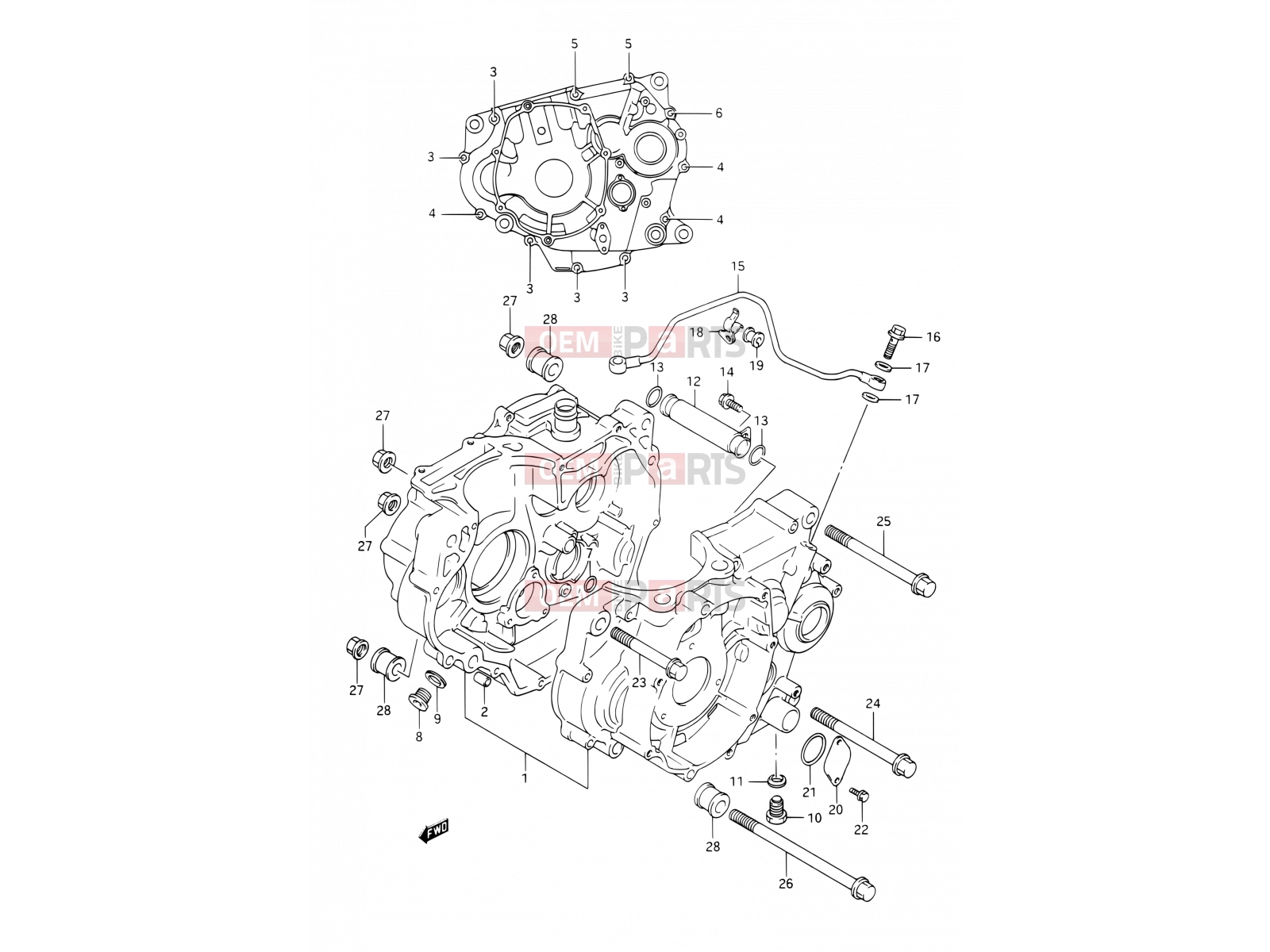 SUZUKI DR350 L (1990) (E03,E28,E33) 3 - CRANKCASE