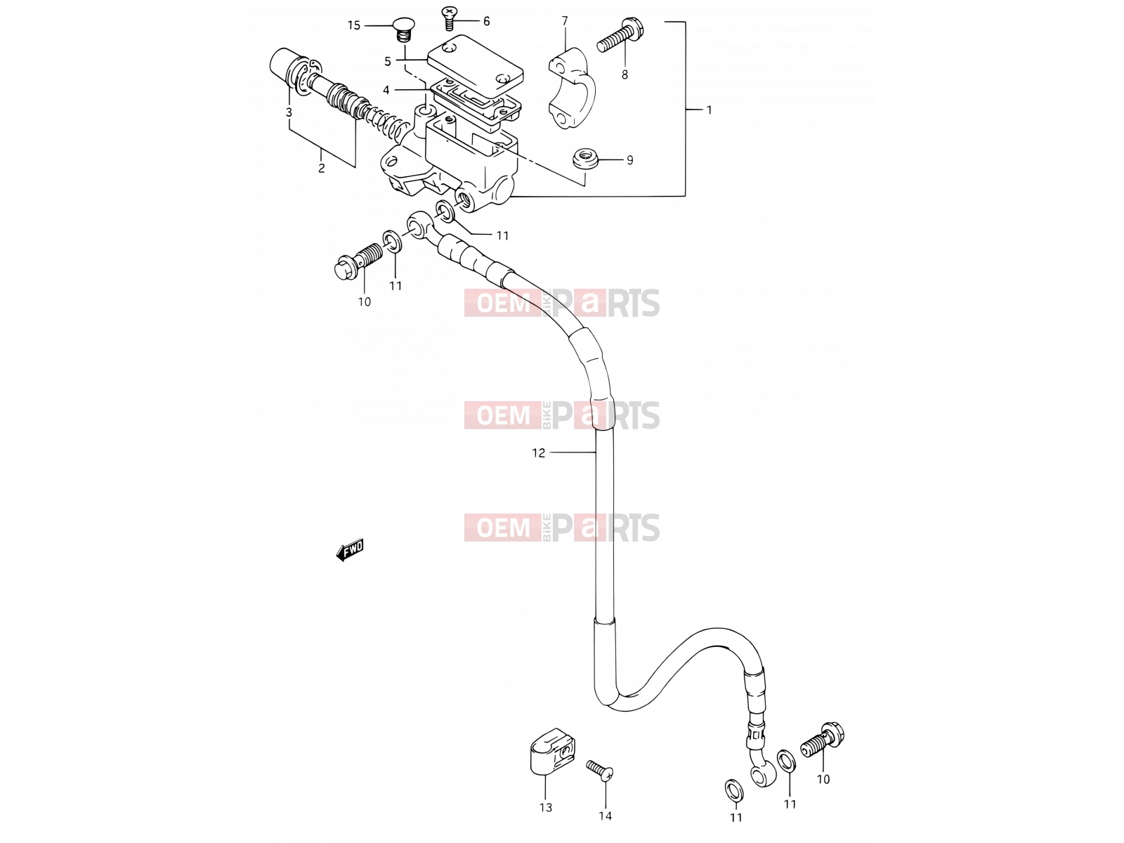 SUZUKI DR350 L (1990) (E03,E28,E33) 40 - FRONT MASTER CYLINDER